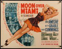 8b126 MOON OVER MIAMI style A 1/2sh '41 incredible full-length Vargas-like art of sexy Betty Grable!