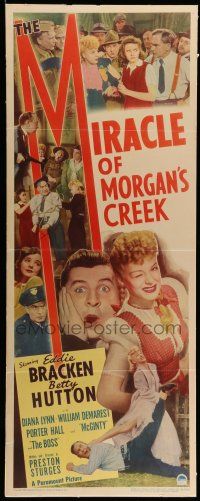 8b171 MIRACLE OF MORGAN'S CREEK insert '43 Preston Sturges classic, Eddie Bracken, Betty Hutton!