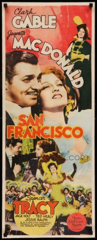 8b177 SAN FRANCISCO insert '36 great different montage of Clark Gable & sexy Jeanette MacDonald!