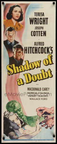 8b180 SHADOW OF A DOUBT insert '43 Alfred Hitchcock,Joseph Cotten, Teresa Wright, cool image!
