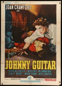 8b047 JOHNNY GUITAR Italian 1p '54 different art of Joan Crawford & Brady, Nicholas Ray, rare!
