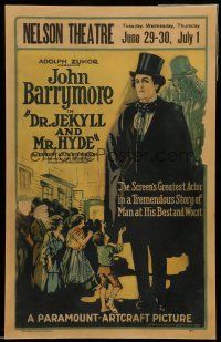 8b057 DR. JEKYLL & MR. HYDE WC '20 great art of John Barrymore as both characters, ultra rare!