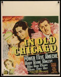 8b082 IN OLD CHICAGO jumbo WC '38 different image of Tyrone Power, Alice Faye & Don Ameche!