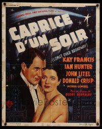 8c012 COMET OVER BROADWAY pre-war Belgian 1940 Kay Francis' husband is jailed & she is a single mom!