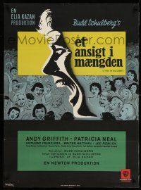 8c174 FACE IN THE CROWD Danish '58 Stilling art of Andy Griffith, directed by Elia Kazan!