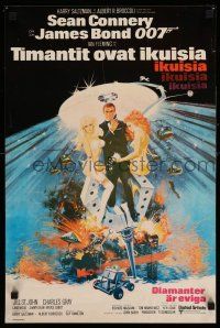 8c090 DIAMONDS ARE FOREVER Finnish '71 art of Sean Connery as James Bond by Robert McGinnis!