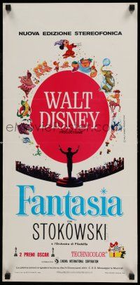 8c464 FANTASIA Italian locandina R70s Disney musical cartoon classic, wild psychedelic artwork!