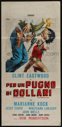 8c467 FISTFUL OF DOLLARS Italian locandina R60s introducing the man with no name, Clint Eastwood!