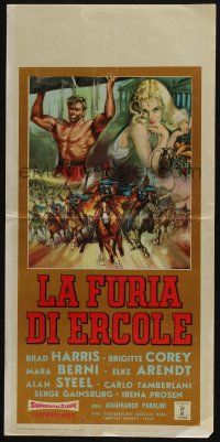 8c469 FURY OF HERCULES Italian locandina '63 La Furia di Ercole, cool Gasparri sword & sandal art!