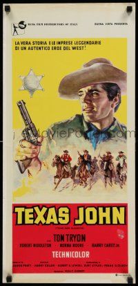 8c505 TEXAS JOHN SLAUGHTER Italian locandina '61 De Amicis artwork of cowboy Tom Tryon!