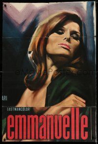 8c415 MAN FOR EMMANUELLE INCOMPLETE 27x40 Italian poster '69 cool close up art of sexy Erika Blanc!