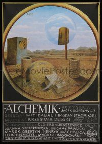 8c226 ALCHEMIK Polish 27x38 '89 Jacek Koprowicz, great Henryk Waniek desolate artwork!