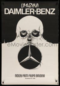 8c241 DAIMLER-BENZ LIMOUSINE teaser Polish 26x38 '82 creepy Erol art of skull !