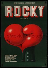 8c292 ROCKY Polish 26x37 '78 cool different boxing glove artwork by Edward Lutczyn!