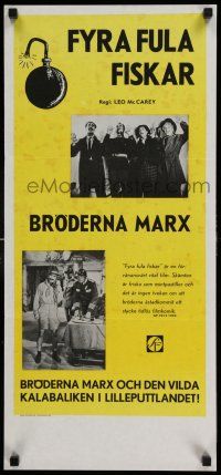 8c005 DUCK SOUP Swedish stolpe R70 with all 4 Marx Brothers, Groucho, Harpo, Chico & Zeppo!