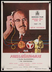 8c543 CONVERSATION Yugoslavian 20x28 '75 Hackman is an invader of privacy, Francis Ford Coppola!