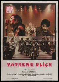 8c624 STREETS OF FIRE Yugoslavian 20x28 '84 Walter Hill, cool images of rock concert, bikers!