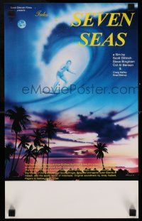 8d348 TALES OF THE SEVEN SEAS Aust special poster '81 cool surfing image and art of surfer in sky!