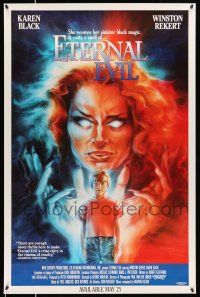 8d732 BLUE MAN 27x41 video poster R88 Winston Rekert, Commander art of Karen Black, Eternal Evil!