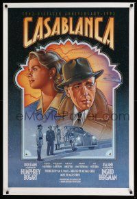 8d736 CASABLANCA 27x40 video poster R92 cool different Laslo art of Bogart & Bergman!