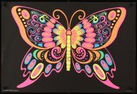 8d533 BUTTERFLY Canadian commercial poster '70s blacklight, trippy psychedelic art!