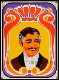 8d541 CLARK GABLE 21x28 commercial poster '68 great colorful art by Elaine Hanelock!