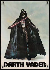 8d547 DARTH VADER commercial poster '77 image of Sith Lord w/ lightsaber activated by Bob Seidemann!