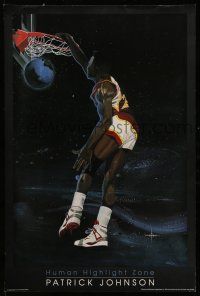 8d552 DOMINIQUE WILKINS 24x36 commercial poster '87 art of the star slam-dunking earth in space!