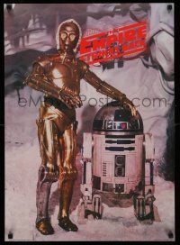 8d556 EMPIRE STRIKES BACK 20x28 commercial poster '80 George Lucas sci-fi classic, C-3PO & R2-D2!