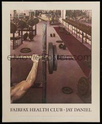 8d560 FAIRFAX HEALTH CLUB 24x30 commercial poster '84 image of guy bench pressing!
