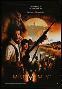 8d604 MUMMY 27x39 commercial poster '99 Brendan Fraser & Weisz in Egypt, great image!
