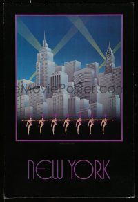 8d606 NEW YORK 24x36 commercial poster '83 cool Max Gottfried deco art!