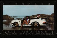 8d618 PORSCHE 930 CABRIOLET 24x36 commercial poster '83 cool image of the car with model!