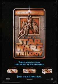 8d645 STAR WARS TRILOGY 24x36 commercial poster '97 George Lucas, join the celebration!