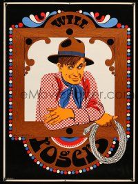 8d655 WILL ROGERS 21x28 commercial poster '68 great artwork by Elaine Hanelock!