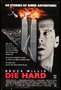 8d744 DIE HARD 26x38 video poster '88 cop Bruce Willis is up against twelve terrorists, classic!