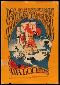 8d258 COUNTRY JOE & THE FISH/MOBY GRAPE/LEE MICHAELS 14x20 music poster '66 2nd printing!