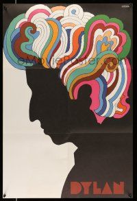 8d264 DYLAN record album insert 22x33 music poster '67 silhouette art of Bob by Milton Glaser!