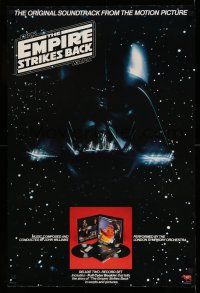 8d269 EMPIRE STRIKES BACK 24x36 music poster '80 Darth Vader head floating in space from advance!
