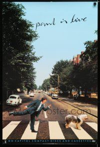 8d315 PAUL MCCARTNEY 2-sided 20x30 music poster '93 Paul Is Live, cool Abbey Road parody image!