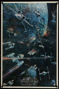 8d334 STAR WARS 22x33 music poster '77 George Lucas classic sci-fi epic, John Berkey artwork!