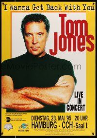 8d233 TOM JONES 24x33 German music poster '95 cool image of the star with his arms crossed!