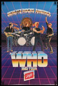 8d340 WHO 20x30 music poster '82 Townshend, Daltrey, Schlitz Rocks America!