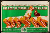 8d706 BEST IN FOOTBALL AFC ON NBC printer's test tv poster '70s Mennen advertisement, colorful!
