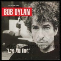 8d254 BOB DYLAN 2-sided 12x12 music poster '01 Love and Theft, great close up image!
