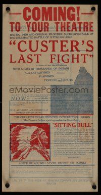 8d394 CUSTER'S LAST FIGHT 2-sided special 9x18 R25 50th Anniversary Last Stand at Little Big Horn!