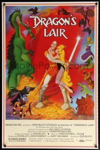 8d397 DRAGON'S LAIR 27x41 special '83 Dragon's Lair, cool Don Bluth animated fantasy game!
