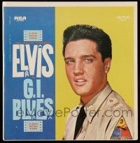 8d274 G.I. BLUES 14x14 music poster '60 soundtrack poster, Elvis Presley in uniform!