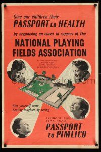 8d457 PASSPORT TO PIMLICO 20x30 English DC '49 for the National Playing Fields Association!