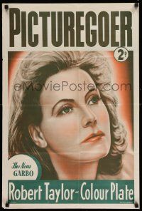 8d355 PICTUREGOER 20x30 English special '39 wonderful close of up gorgeous Greta Garbo!